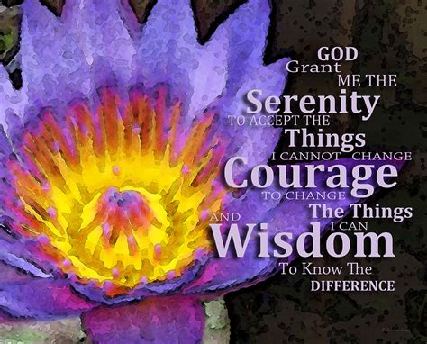Serenity Prayer With Lotus Flower By Sharon Cummings Painting By Sharon
