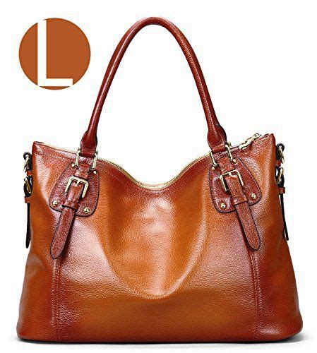 S Zone Womens Vintage Large Genuine Leather Tote Shoulder Bag Handbag