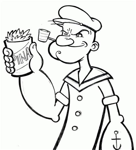Characters From Popeye Coloring Page Free Printable Coloring Pages