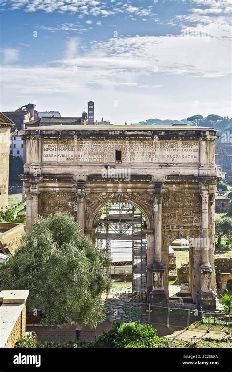 Arch Of Septimius Severus Rome Stock Photo Alamy