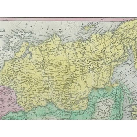 Map Of Russia In Asia By Cowperthwait 1850 Chairish