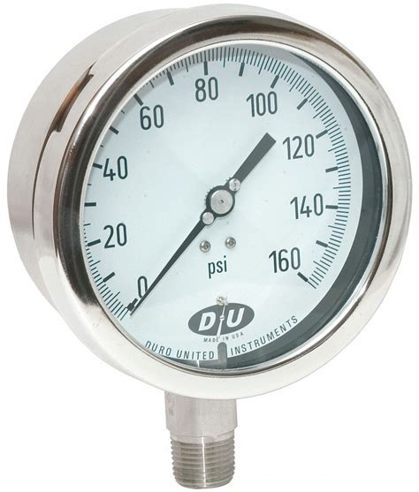 Duro 0 To 160 Psi 4 12 In Dial Industrial Pressure Gauge 5rpk6