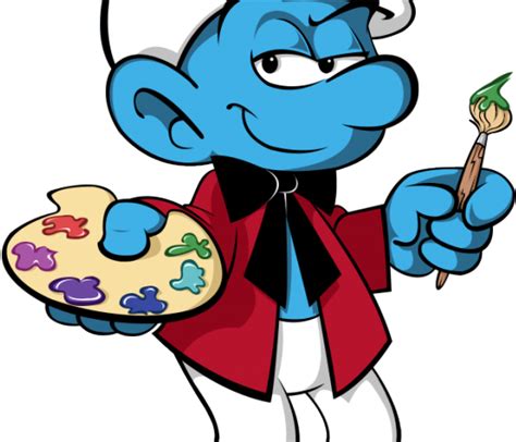 Download Smurfs Clipart Comic Painter Smurf Clipart Png Transparent