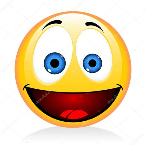 Images Happy Funny Faces Emoji Emoticon Happy Funny Face — Stock