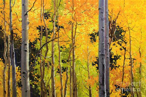 Aspen Trees Painting By Gary Kim Pixels