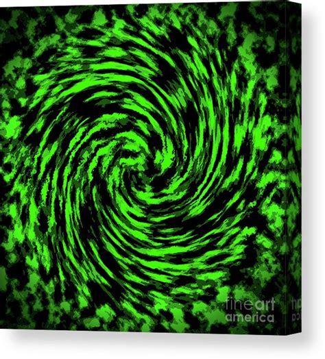 Green And Black Swirling Abstract Canvas Print Canvas Art By Lj