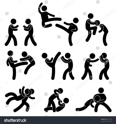 Fight Fighter Muay Thai Boxing Karate Taekwondo - Royalty Free Stock