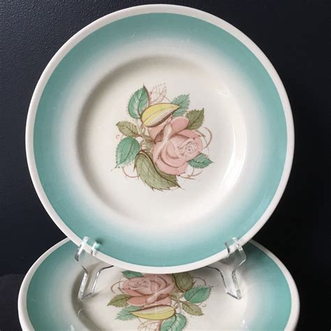 Susie Cooper Patricia Rose 10 Inch Dinner Plates Pink Flower Etsy