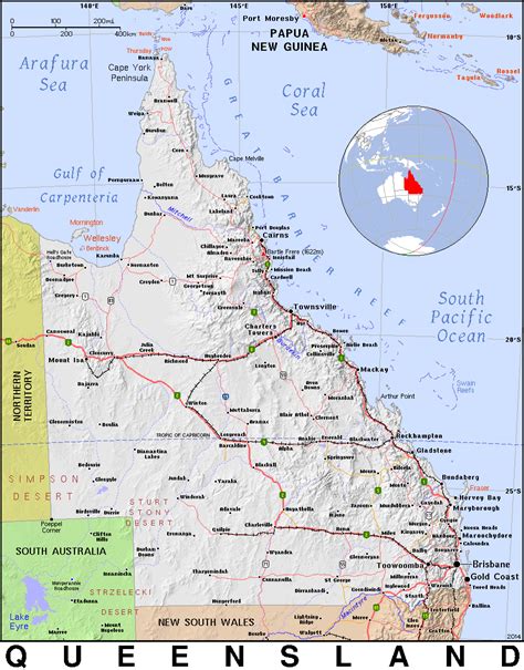 Printable Queensland Coast Map Images And Photos Finder