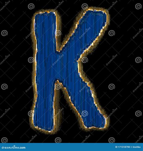 Industrial Metal Alphabet Letter K 3D Stock Illustration Illustration