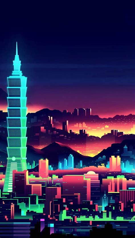 neon purple city android wallpapers wallpaper cave