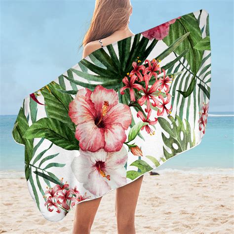 Extra Large Beach Towel Tropical Hibiscus By Coastal Passion 🇦🇺 Australian Coastal Passion