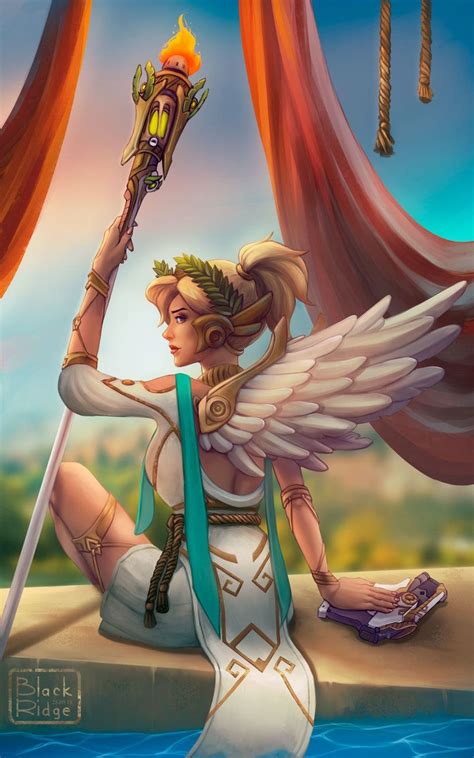 Mercy Winged Victory By Na1t Overwatch Fan Art Overwatch Drawings