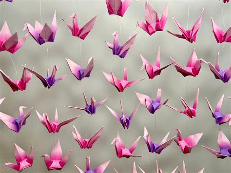 Origami Cranes Wall Hanging Etsy