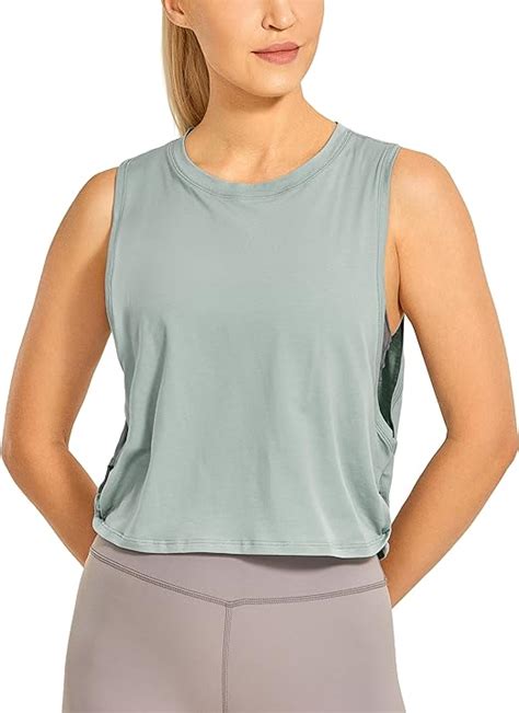 Crz Yoga Pima Cotton Cropped Tank Tops For Women Wf Shopping