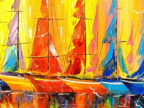 Rainbow Boats Paintings By Olha Darchuk