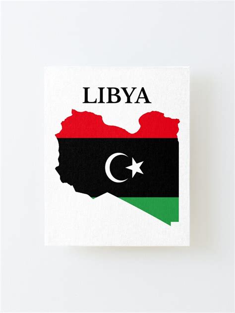 Libya Flag Map Mounted Print For Sale By Marosharaf Redbubble