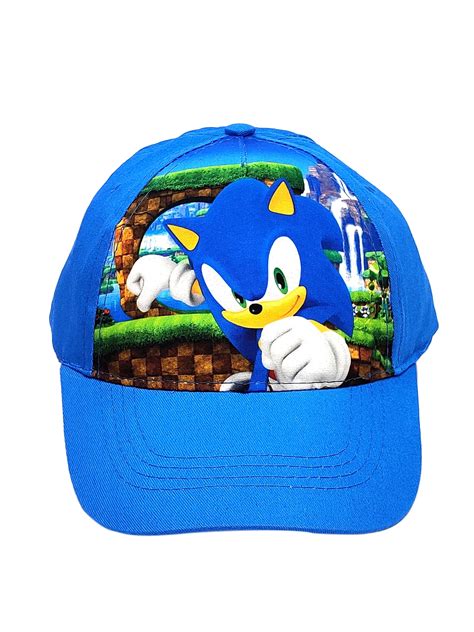 Sonic The Hedgehog Sega Youth Kids Baseball Cap Hat Green Hills Blue