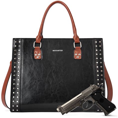 BOSTANTEN Women Leather Handbags Concealed Carry Purses Top Handle ...