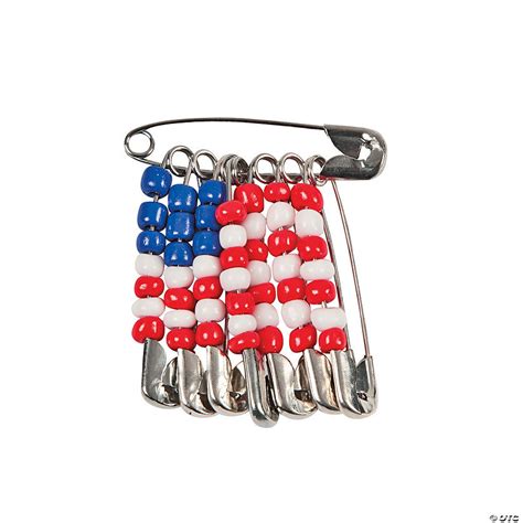 Beaded American Flag Pin Craft Kit Oriental Trading