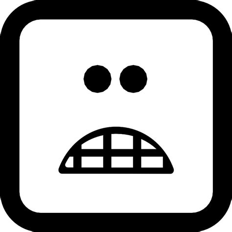 Scared Emoticon Square Face Vector Svg Icon Svg Repo