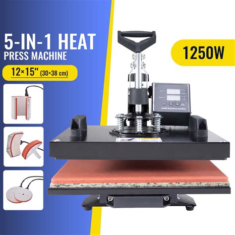 12x15 In 5 In 1 T Shirt Heat Press Machine For Shirt Mug Coasters Cup