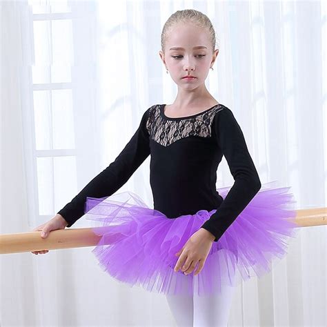 Long Sleeve Ballet Skirt Kids Children Professional Ballet Tutu Toddler