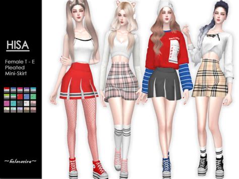 Hisa Pleated Mini Skirt By Helsoseira From Tsr • Sims 4 Downloads