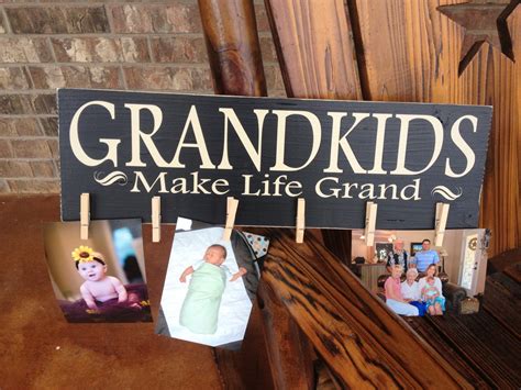 Grandkids Make Life Grand Custom Wood Sign Grandparents T