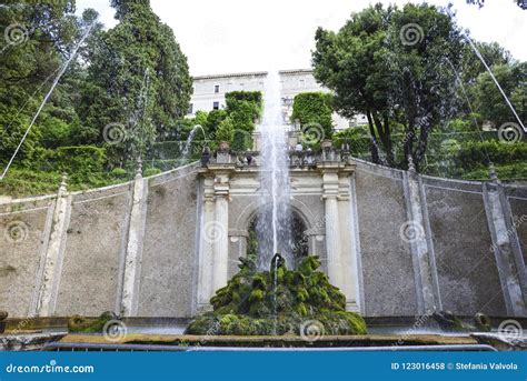 The Famous Gardens Of Villa D Este Near Rome Italy Editorial Stock