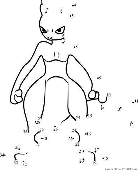 Mewtwo Pokemon Go Dot To Dot Printable Worksheet Connect The Dots