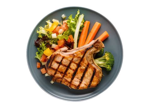 Grilled Pork Chop with Roasted Vegetables 47599582 PNG