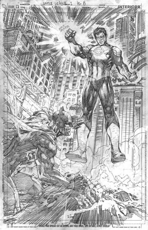 Justice League 1 Page 8 Jim Lee Pencils Comic Book Artwork Comic