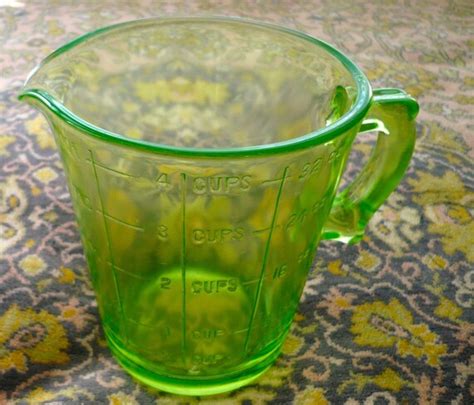 Green Depression Glass Cup Measuring Cup