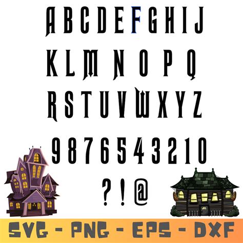 Haunted Mansion Fonts Svg Png Ttf Eps Instant Download Inspire