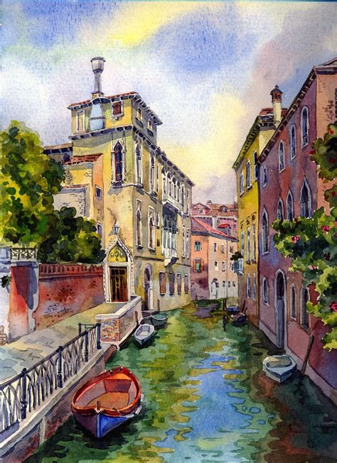 Watercolors Italy Venice Painting City Painting Landscape Paintings