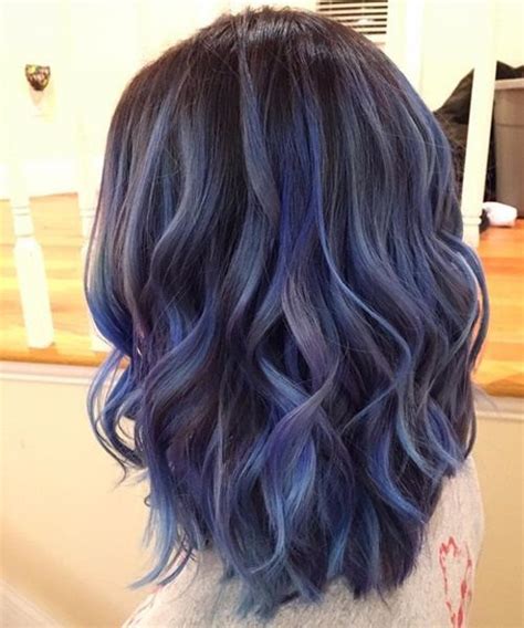 Cutest Medium Wavy Hairstyles With Blue Balayage Color 2016 Winter