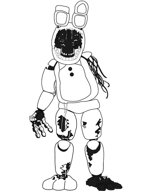 Made A Withered Bonnie Coloring Page Rfivenightsatfreddys