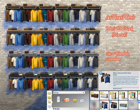 Recoloured Wardrobe Mens Wall Racks By Aatmahira At Mod The Sims