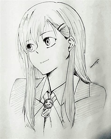 Simple Anime Girl Drawing Art Amino