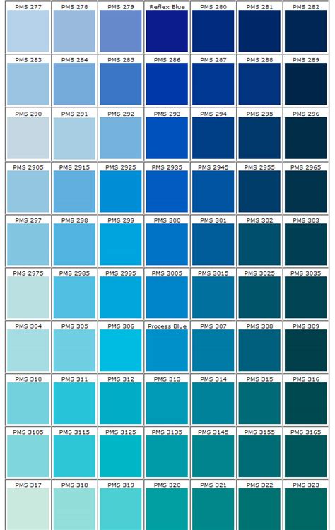 Blue Color Chart Gallery Of Chart 2019