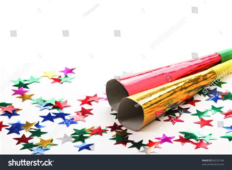 New Years Eve Noisemaker And Party Confetti Stock Photo 89232184