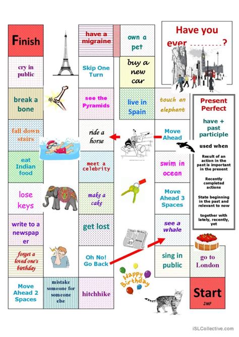 Have You Ever Board Game English Esl Worksheets Pdf And Doc