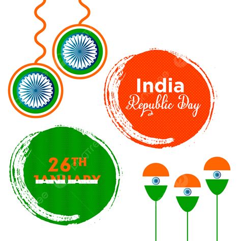 Indian Republic Day Vector Png Images 26th January Indian Republic Day With Flag Balloon Vector