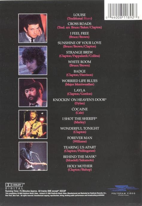 The Cream Of Eric Clapton Eric Clapton 1998 04 00 Dvd Polygram