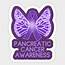 Pancreatic Cancer Awareness Purple Ribbon Butterfly 