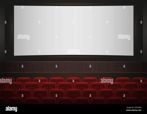 Interior De Un Cine Asientos De Cine O Teatro Rojos Delante De La