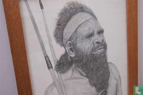 C Marsden Huggins Head And Shoulders Study Of An Aboriginal Bearded