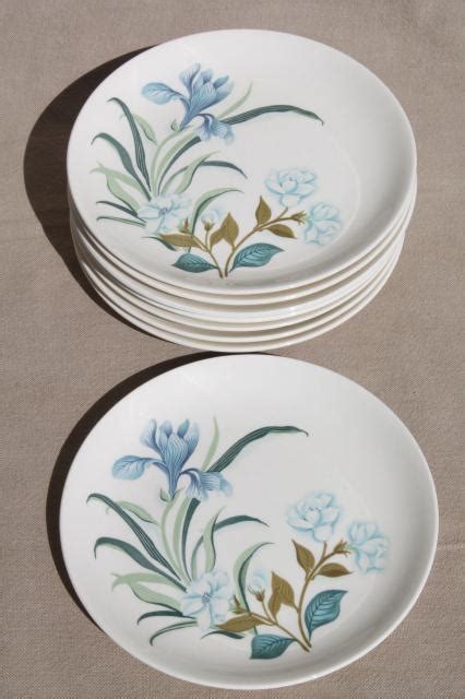 Vintage floral platter 15 1/2 inch 1930s to 1940s. blue crocus spring flowers pattern vintage china plates ...
