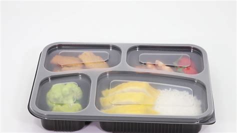 Disposable 3 Compartment Lunch Take Away Box Pack Container Black